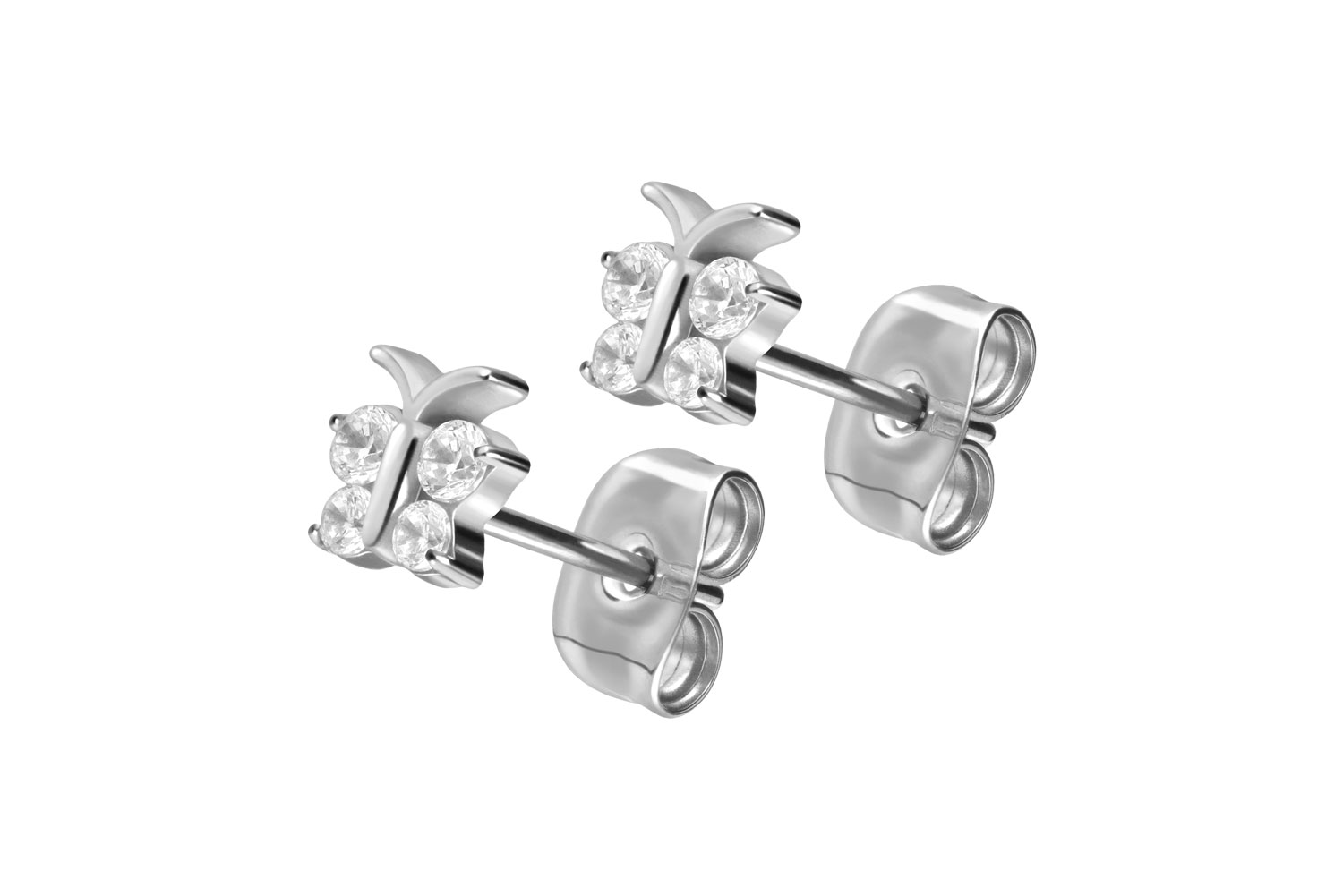 Titan Ohrstecker KRISTALLSCHMETTERLING von Piercingline